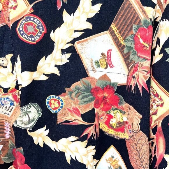 Kalaheo Hawaiian Shirt Mens Size XL Vintage Cigar Pattern Pullover Cotton Rayon - Picture 8 of 11
